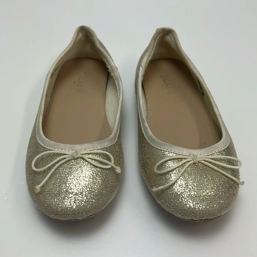 Crewcuts Dress Shoes Gold Ballet Flats Metallic Girls Sparkly Event J. Crew